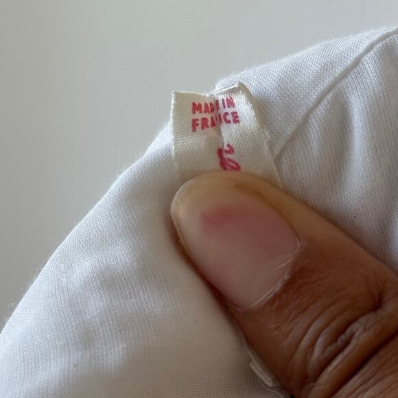 Vintage French Cotton Quilted Lace Ruffle Jacket with Snap Front (S) - Picture 9 of 9